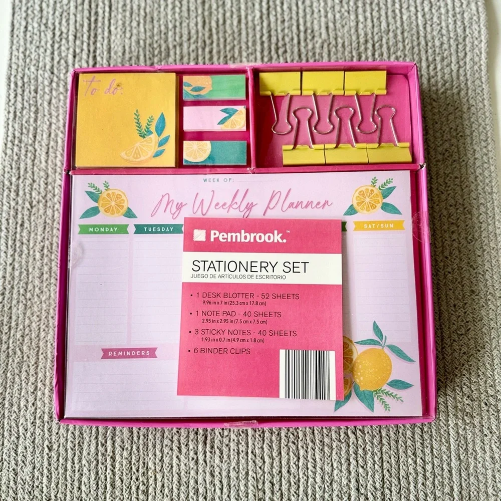 Pembrook Lemon Themed Stationary Set New in Box